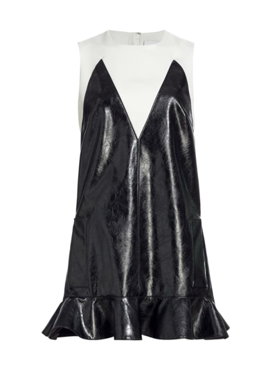 Aknvas Aria Dress In Black Leather And White