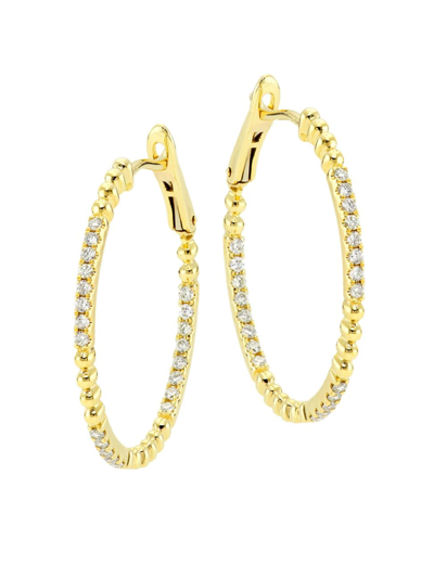 Saks Fifth Avenue Women's 14k Yellow Gold & 0.37 Tcw Diamond Inside-out Hoop Earrings