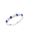 Saks Fifth Avenue Women's 14k White Gold, Sapphire & 0.22 Tcw Diamond Ring