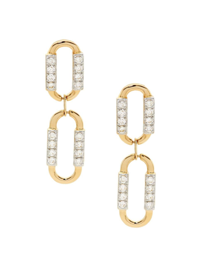 Saks Fifth Avenue Women's 14k Yellow Gold & 0.48 Tcw Diamond Paper Clip Earrings