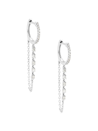 Saks Fifth Avenue Women's 14k White Gold & 0.4 Tcw Diamond Chain Drop Earrings
