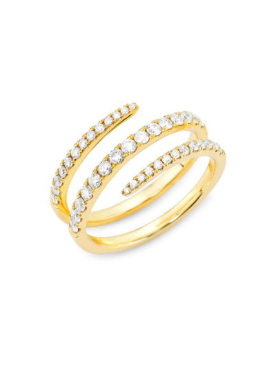 Saks Fifth Avenue Women's 14k Yellow Gold & 0.65 Tcw Diamond Wrap Ring