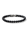 David Yurman Men's Spiritual Beads Bracelet In Sterling Silver In Black Onyx