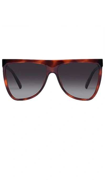 Le Specs Reclaim 60mm Gradient Flat Top Sunglasses In Toffee Tort