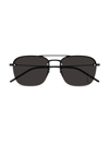 Saint Laurent Women's Monogram Pin Metal 59mm Navigator Sunglasses In Black