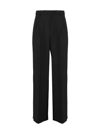 Saint Laurent Pleated Cashmere Wide-leg Pants In Nero