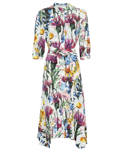 Stella Mccartney Floral Printed Asymmetric Midi Dress In Multicolour