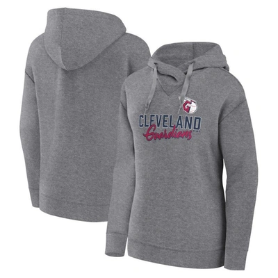 Fanatics Branded Heather Gray Cleveland Guardians Script Favorite Pullover Hoodie