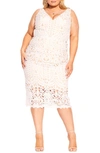 City Chic All Class Lace Overlay Sheath Dress In Ivory