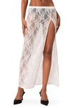 EDIKTED AURA LOW RISE SHEER LACE MAXI SKIRT