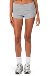 Edikted Women's Lizzy Foldover Waffle Shorts In Gray-melange