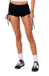 Edikted Tau Drawstring Ruched Shorts In Black