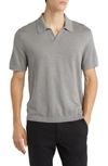 Theory Brenan Linen-blend Jersey Polo Shirt In Force Grey