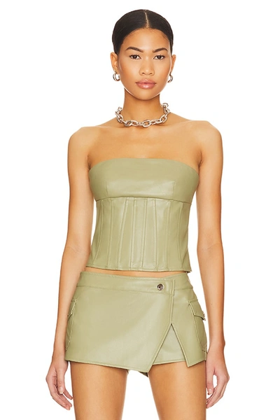 Superdown Odessa Corset Top In Olive