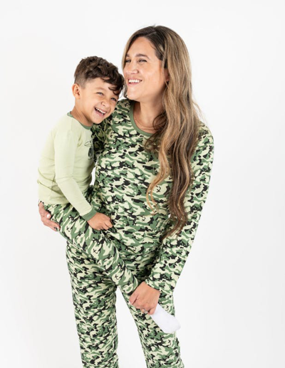 Leveret Womens Loose Fit Camouflage Print Pajamas In Green