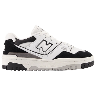New Balance Kids' 550皮革系带运动鞋 In White/black