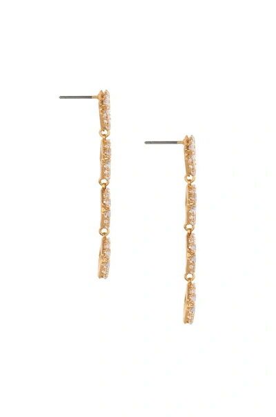 Ettika Never Dull Your Shine 18k Gold Plated Crystal Drop Earrings In White
