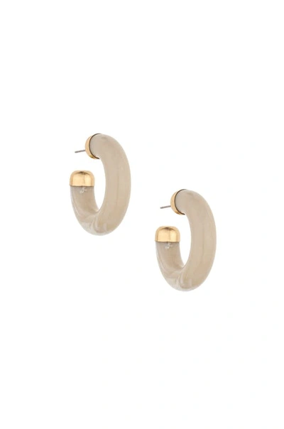 Ettika Resin Loop 18k Gold Plated Earrings In Brown