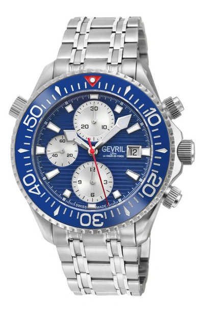 Gevril Men's Hudson Yards Swiss Automatic Silver-tone Stainless Steel Bracelet Watch 43mm