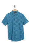 Volcom Warbler Printed Regular Fit Shirt In Smoke Blue