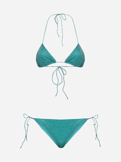 Oseree Oséree Lumière Triangle Bikini Set In Aquamarine