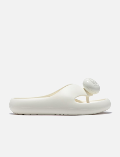 Loewe Bubble Thong Brand-embellished Rubber Sliders In White