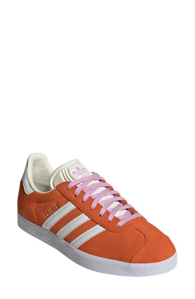Adidas Originals Gazelle Sneaker In Orange/ White/ Off White