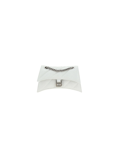 Balenciaga Crush Chain Shoulder Bag In Optic White