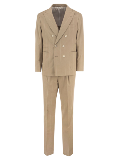 Brunello Cucinelli Leisure Suit In Comfort Cotton In Beige