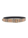 BURBERRY BURBERRY BEIGE REVERSIBIILE BELT WITH VINTAGE CHECK MOTIF ALL-OVER IN COTTON BLEND