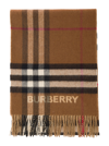 BURBERRY BURBERRY BEIGE SCARF WITH VINTAGE CHECK MOTIF AND FRINGED HEM IN CASHMERE MAN