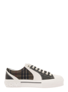 BURBERRY BURBERRY BROWN SNEAKERS WTH VINTAGE CHECK MESH MOTIF IN CALF LEATHER AND COTTON