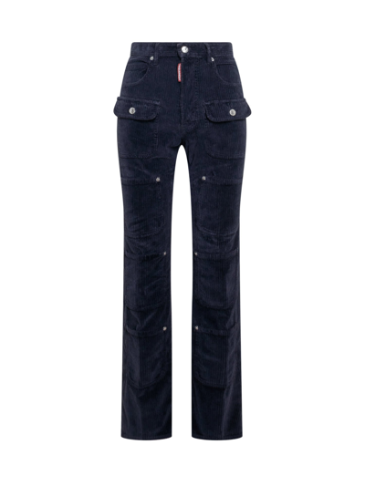 Dsquared2 Multi-pockets Trousers In Navy Blue