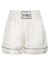 Off-white Satin Pajama Shorts In White