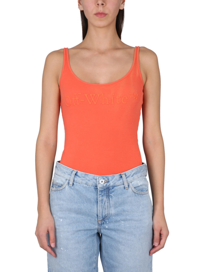 Off-white Orange Laundry Tank Top In Rosso