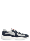 Prada Logo Details Casual Sneakers In Baltico/argento