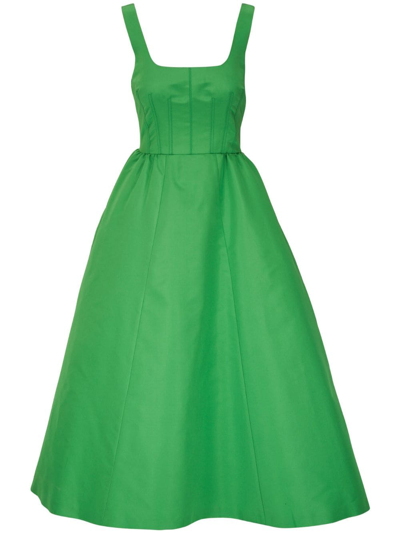Carolina Herrera Scoop Neck Circle-cut Cocktail Dress In Green
