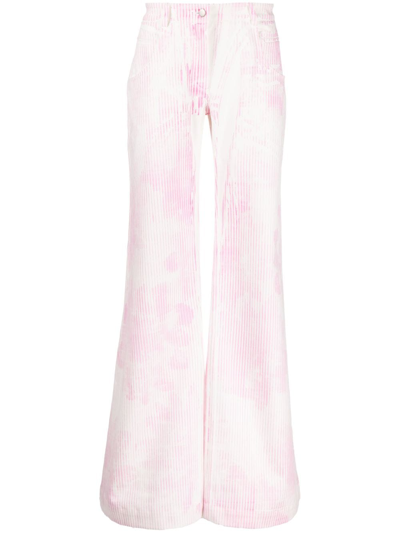 Chet Lo Graphic Print Wide-leg Jeans In Pink