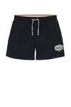 Hugo Boss Quick-drying Swim Shorts With Logo Details In Black