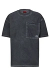 Hugo Cotton-jersey Oversize-fit T-shirt With Logo Patch In Black