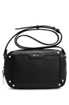 Hugo Boss Grained-leather Crossbody Bag With Branded Hardware In Black