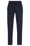 Hugo Boss Regular-fit Chinos With Hidden Drawcord And Tapered Leg In Dark Blue