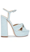 Black Suede Studio Abby Platform Sandal In Baby Blue