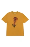 Honor The Gift Leaf Cotton Graphic T-shirt In Mustard