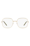 Prada 54mm Rectangle Optical Glasses In Pale Gold