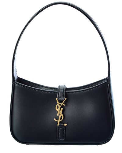 Saint Laurent Le 5 A 7 Mini Leather Hobo Bag In Black