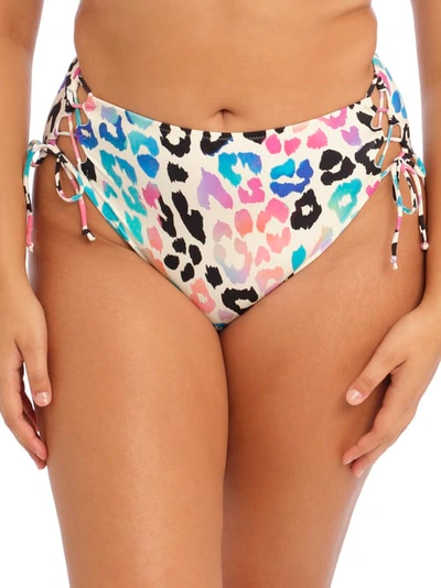 Elomi Plus Size Party Bay Lace-up Bikini Bottom In Multi