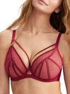 Scantilly By Curvy Kate Senses Plunge Bra In Cherry