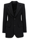 Balenciaga Single-breasted Wool Jacket In White/black