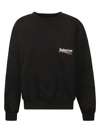 Balenciaga Campaign Embroidered Cotton Sweatshirt In Black/white